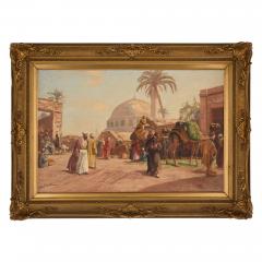 Georg Macco Antique German Orientalist painting of a Cairo street by Macco - 4187234