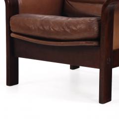 Georg Thams Pair of 1970s Danish Leather Lounge Chairs by Georg Thams for A S Vejen - 4623646
