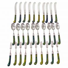 George Adams English Antique Silver dessert lunch fruit set London 1878 Geo Adams - 4515155