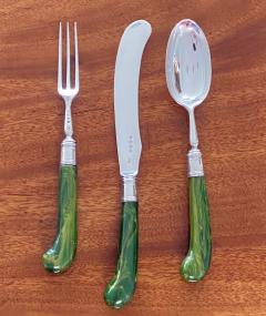 George Adams English Antique Silver dessert lunch fruit set London 1878 Geo Adams - 4515159