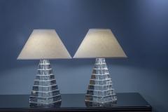 George Bullio Lucite Pyramid Form Table Lamps by George Bullio - 2762654