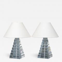 George Bullio Lucite Pyramid Form Table Lamps by George Bullio - 2766087