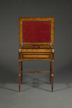 George Bullock A Regency gilt brass mounted burr oak ebony and brass marquetry center table - 4444994