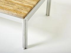 George Ciancimino Chrome aluminium yellow travertine George Ciancimino coffee table 1975 - 2635534