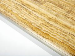 George Ciancimino Chrome aluminium yellow travertine George Ciancimino coffee table 1975 - 2635535