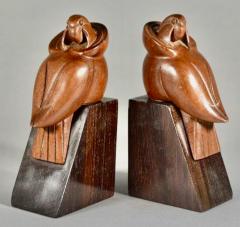 George H Laurent Art Deco Bookends of Parrots in Wood by George Laurent - 1342859