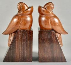 George H Laurent Art Deco Bookends of Parrots in Wood by George Laurent - 1342860