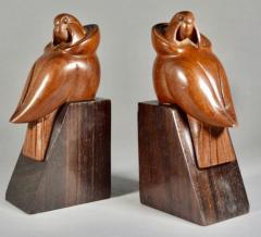 George H Laurent Art Deco Bookends of Parrots in Wood by George Laurent - 1342861