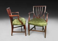 George Hepplewhite Set of four Hepplewhite Period Mahogany Salon Armchairs - 4312299