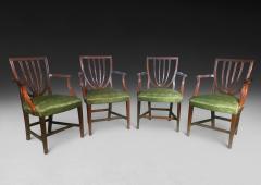 George Hepplewhite Set of four Hepplewhite Period Mahogany Salon Armchairs - 4312301