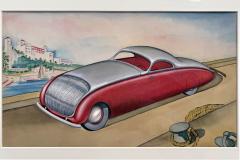 George Hildebrand Classic Cars Streamlined Coupe Art Deco Vintage Car - 4314404