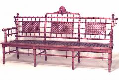 George Hunzinger American Victorian faux bamboo mahogany settee - 691001