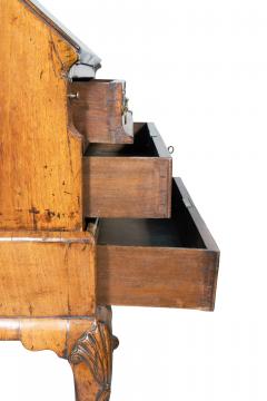 George I Brass Mounted Burr Walnut Small Bureau On Stand - 4458903