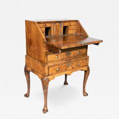 George I Brass Mounted Burr Walnut Small Bureau On Stand - 4459038
