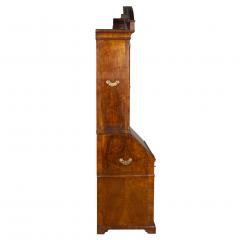 George I Burl Walnut Bureau Bookcase - 3786133