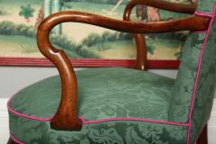 George I Carved Walnut Shepherds Crook Armchair - 3937064