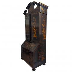 George I Style Black Gold Chinoiserie Secretary Desk With Red Interior - 4578053