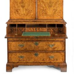 George I burr walnut cabinet on chest - 818781