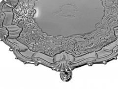 George II Scottish Silver Salver Waiter Edinburgh 1752 Ker and Dempster - 2693971