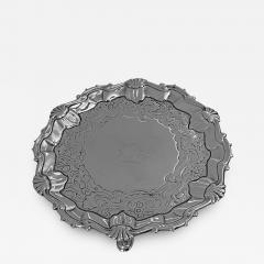 George II Scottish Silver Salver Waiter Edinburgh 1752 Ker and Dempster - 2701260