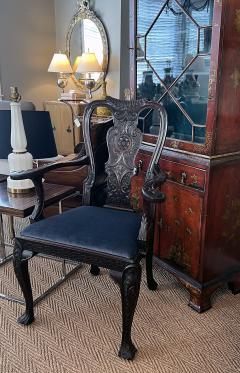George II Style Antique Carved Mahogany Arm Chair - 4072615