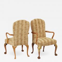 George II Style English Armchairs Circa 1890 A Pair - 1727315