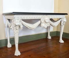 George II Style Marble Top Painted Console Table in the Manner of William Kent - 2864570