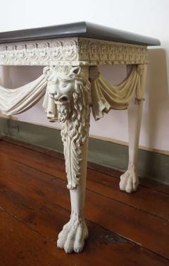George II Style Marble Top Painted Console Table in the Manner of William Kent - 2864587