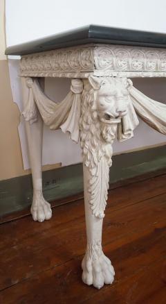 George II Style Marble Top Painted Console Table in the Manner of William Kent - 2864589