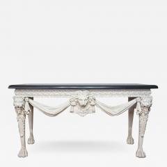 George II Style Marble Top Painted Console Table in the Manner of William Kent - 2868056