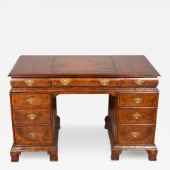 George II Style Walnut Pedestal Desk - 4140794