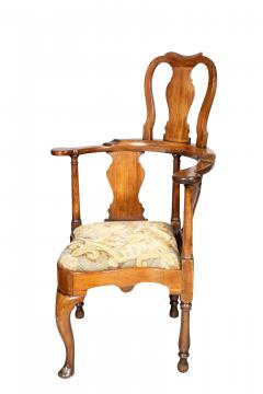 George II Walnut Double Chair Back Corner Chair - 4465237