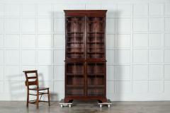 George III 18thC Mahogany Glazed Twin Library Bookcase Cabinet - 3297065