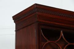 George III 18thC Mahogany Glazed Twin Library Bookcase Cabinet - 3297071