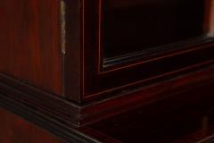 George III 18thC Mahogany Glazed Twin Library Bookcase Cabinet - 3297072
