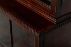 George III 18thC Mahogany Glazed Twin Library Bookcase Cabinet - 3297073