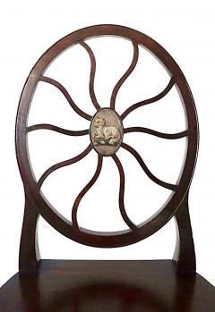 George III Armorial Mahogany Hall Seats or Dining Chairs Set of 12 Busby Hall - 4694300
