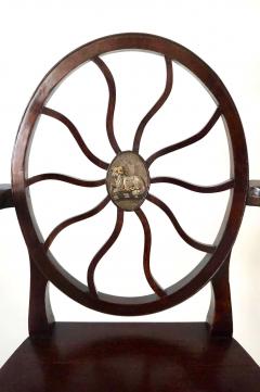 George III Armorial Mahogany Hall Seats or Dining Chairs Set of 12 Busby Hall - 4694303