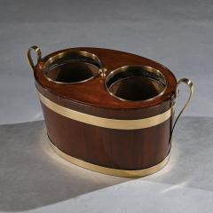George III Brass Bound Mahogany Oval Table Wine Cooler - 4599405