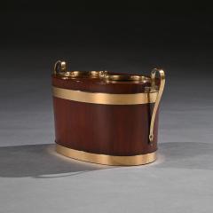 George III Brass Bound Mahogany Oval Table Wine Cooler - 4599406