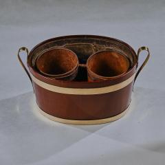 George III Brass Bound Mahogany Oval Table Wine Cooler - 4599408