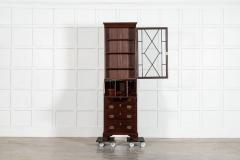 George III Diminutive English Mahogany Glazed Bookcase Bureau - 4153008