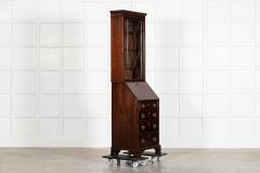 George III Diminutive English Mahogany Glazed Bookcase Bureau - 4153009