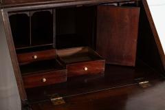 George III Diminutive English Mahogany Glazed Bookcase Bureau - 4153017