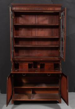 George III English Antique Mahogany Bookcase Secretary Desk circa 1780 - 3546339