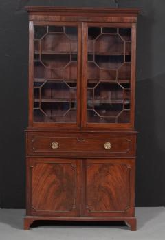 George III English Antique Mahogany Bookcase Secretary Desk circa 1780 - 3546340