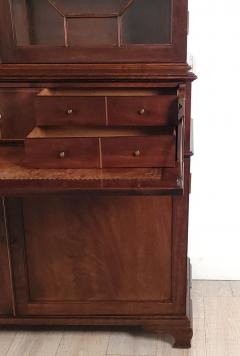 George III English Chinese Chippendale Mahogany Secretary Bookcase circa 1790 - 3531434