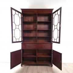 George III English Chinese Chippendale Mahogany Secretary Bookcase circa 1790 - 3531436