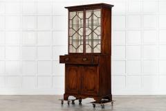 George III English Mahogany Glazed Bookcase Secretaire - 4112604