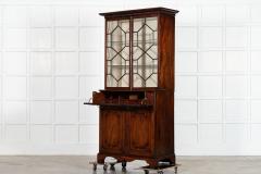 George III English Mahogany Glazed Bookcase Secretaire - 4112605
